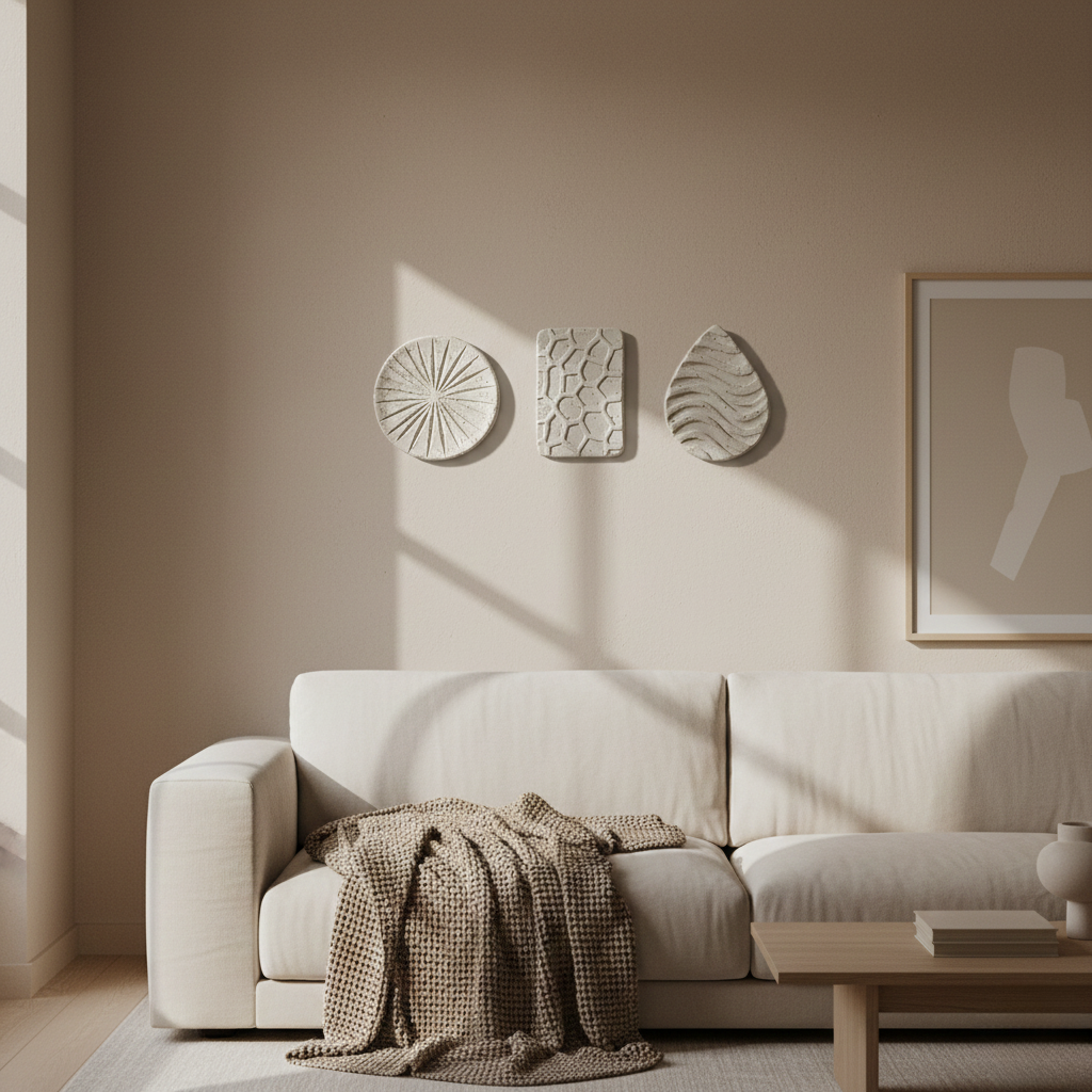Textured Ceramic Wall Hanging Set