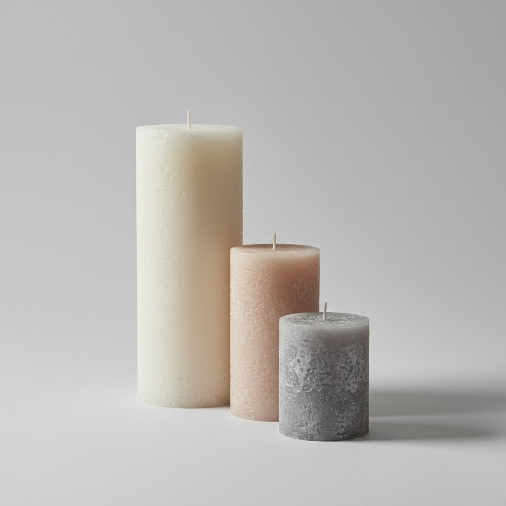 Decorative Pillar Candle Set