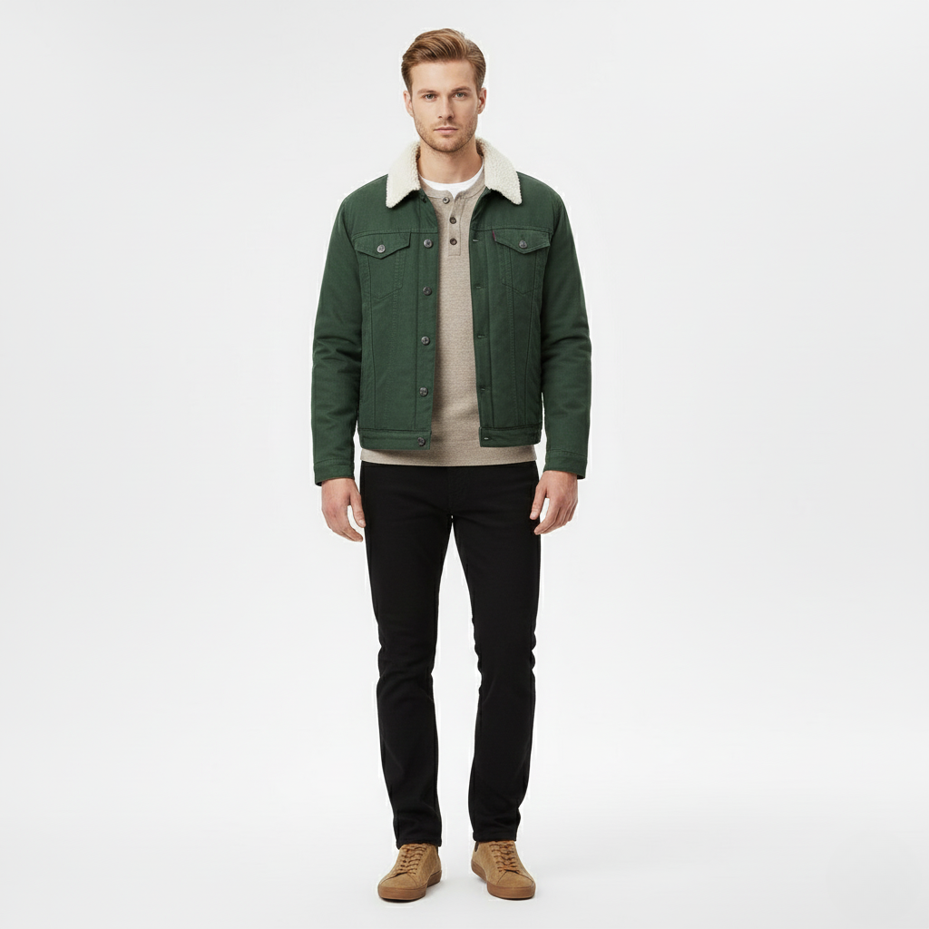 Men's Sherpa-Collar Jacket
