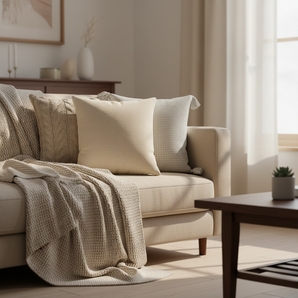 Neutral Throw Pillow Cover Set