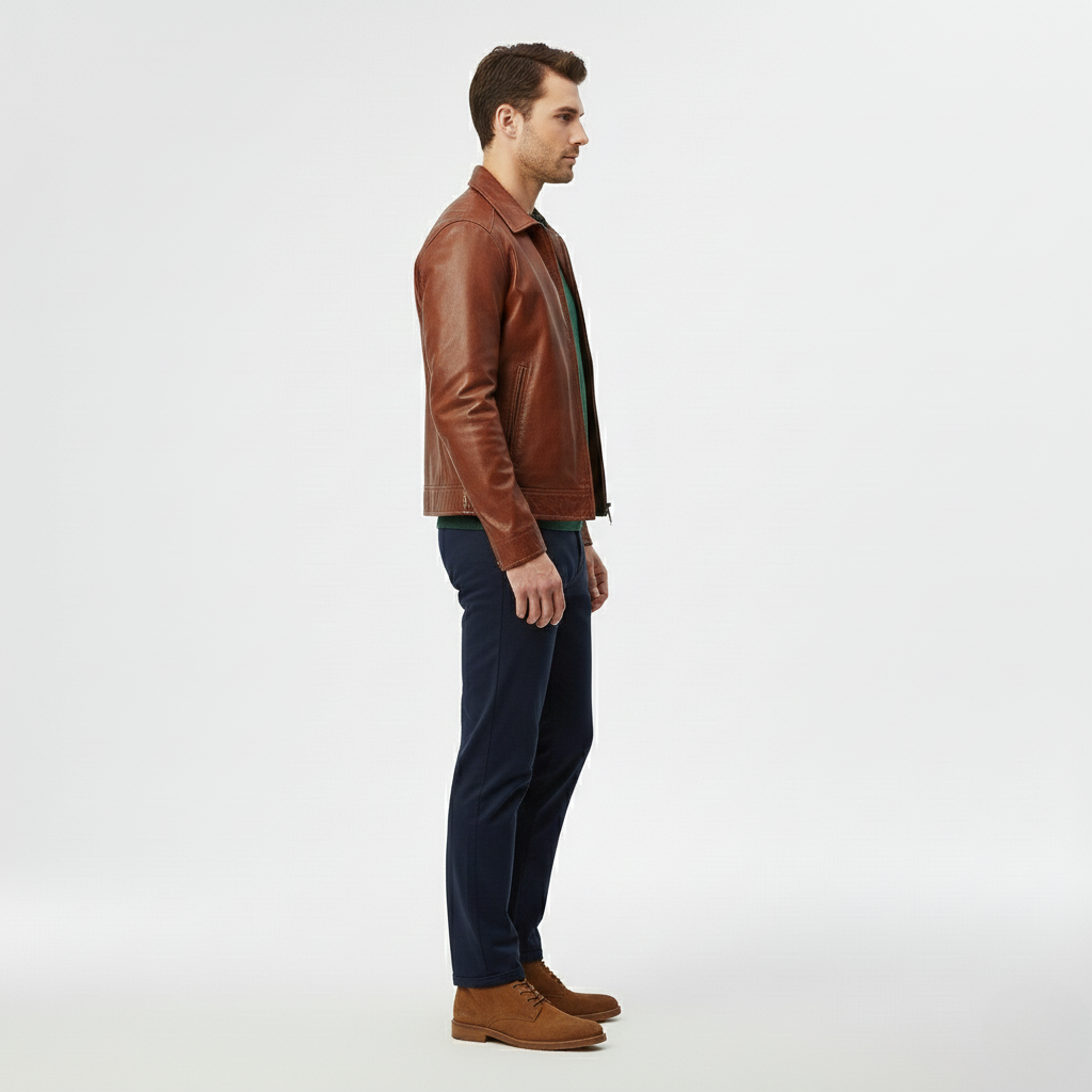Men's Casual Faux-Leather Jacket