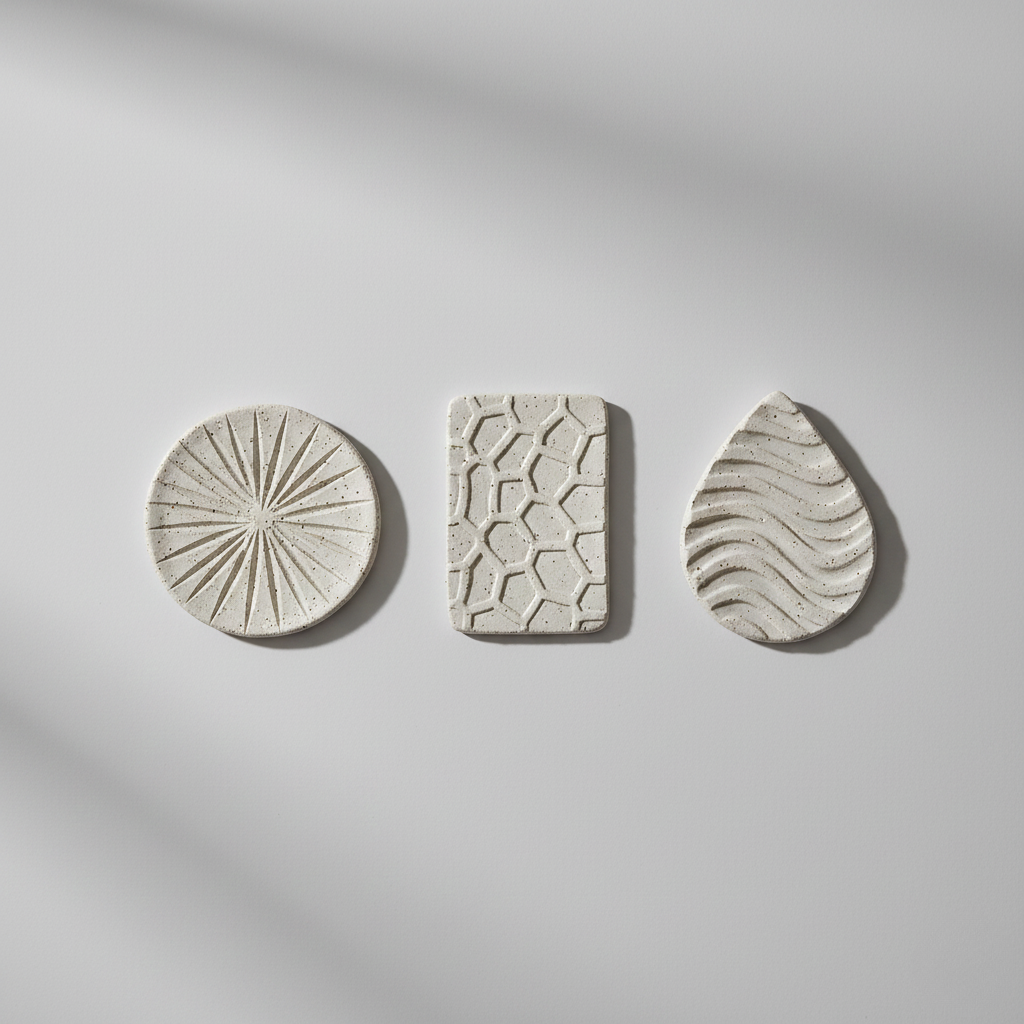 Textured Ceramic Wall Hanging Set