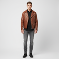 Men's Faux-Leather Biker Jacket