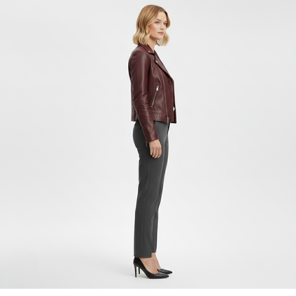 Women's Faux-Leather Biker Jacket