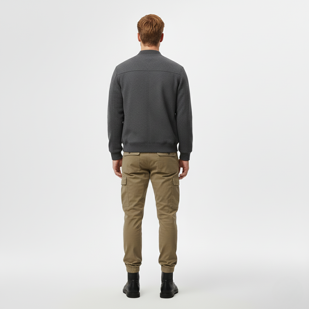 Men's Textured Bomber Jacket