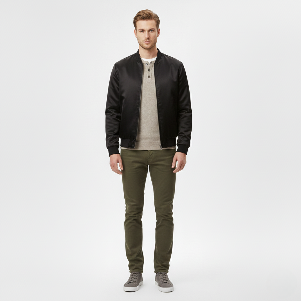 Men's Ribbed Bomber Jacket