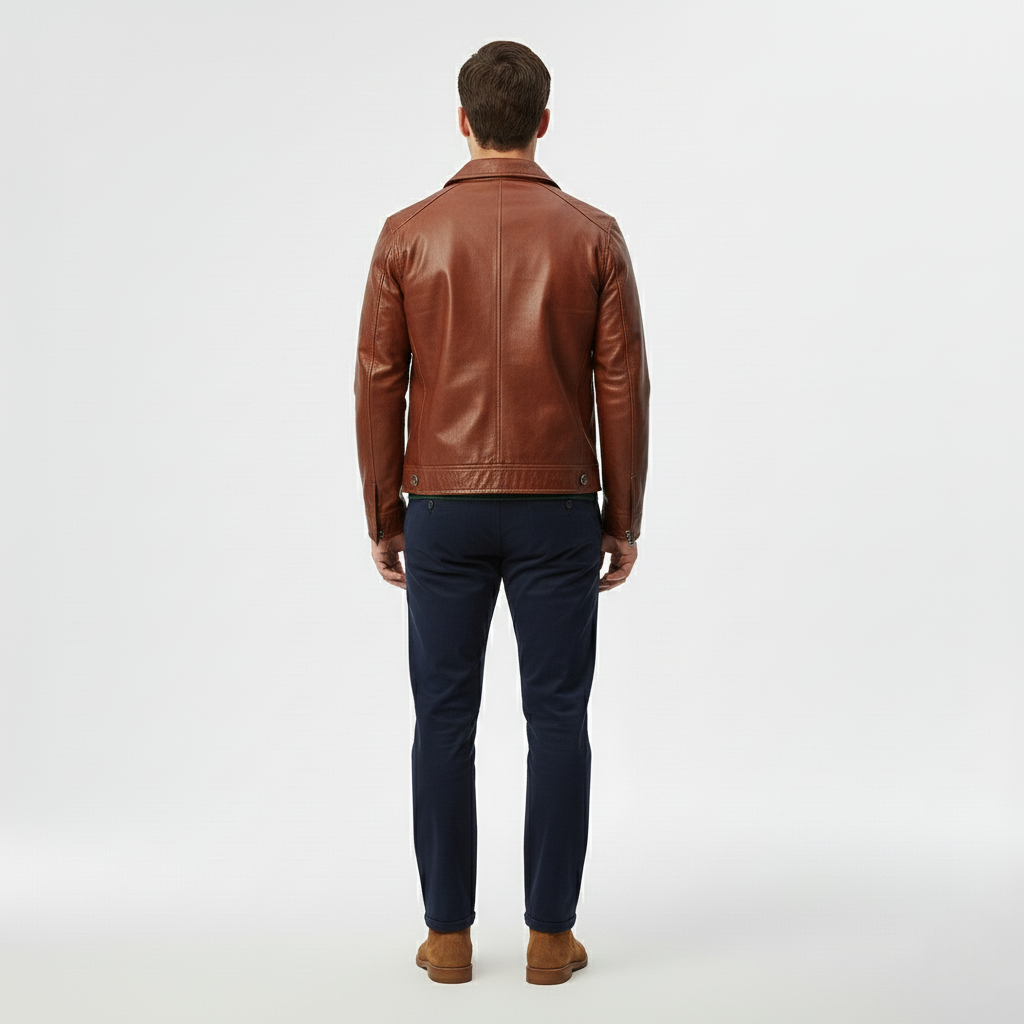 Men's Casual Faux-Leather Jacket